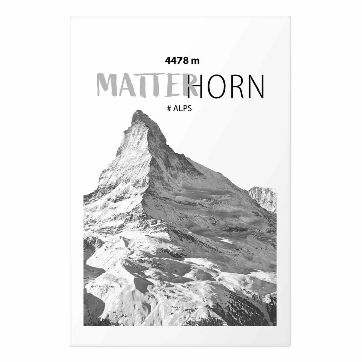 Plakat - majestatyczny szczyt górski Matterhorn korona gór pejzaż górski