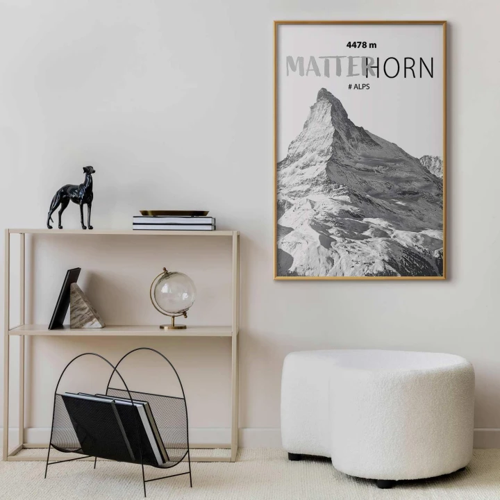 Plakat - majestatyczny szczyt górski Matterhorn korona gór pejzaż górski