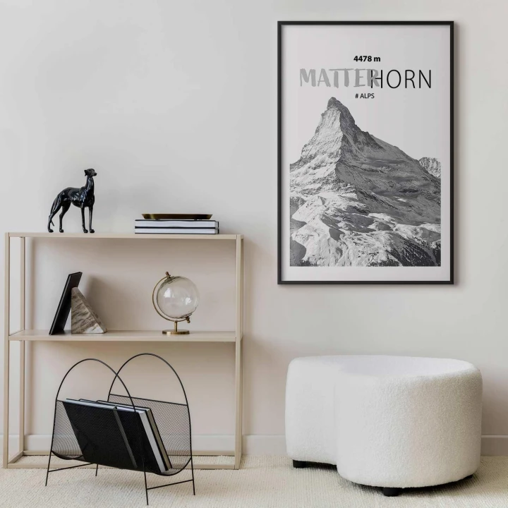 Plakat - majestatyczny szczyt górski Matterhorn korona gór pejzaż górski