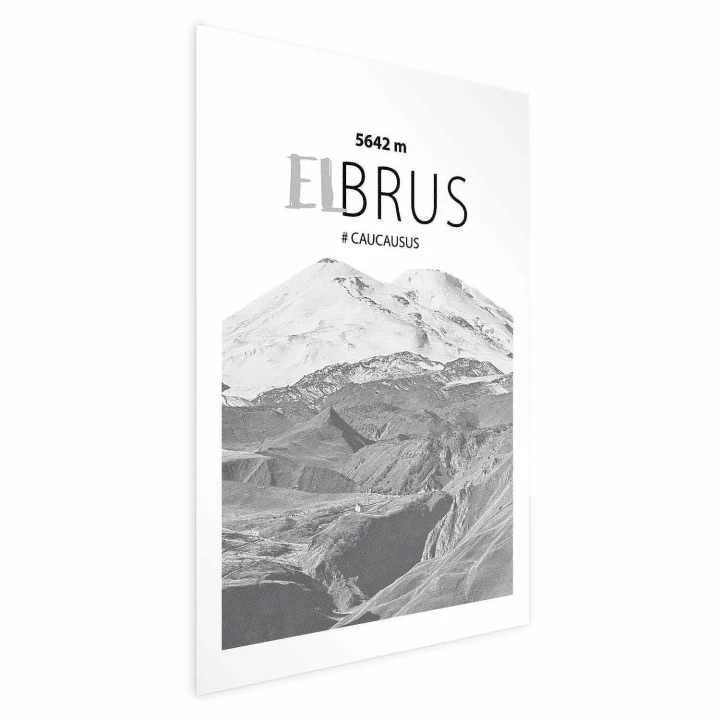 Plakat - Majestatyczny szczyt górski Elbrus korona gór pejzaż górski