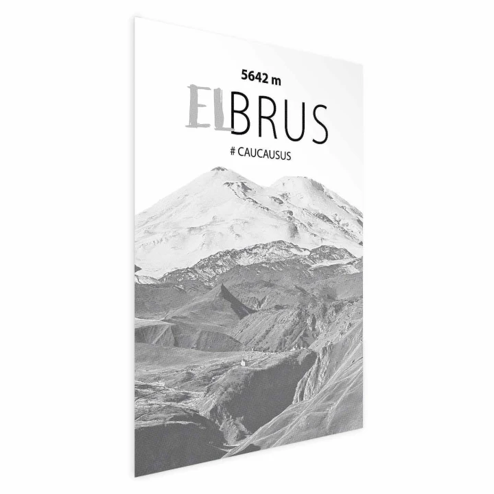 Plakat - Majestatyczny szczyt górski Elbrus korona gór pejzaż górski