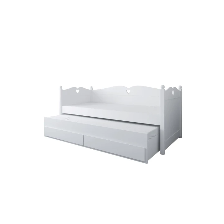 Łóżko z wysuwanym spaniem Bella białe