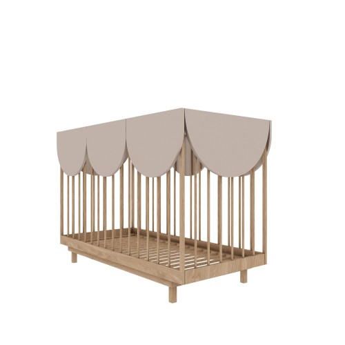 Drewniane łóżeczko 3w1 Bloom z tapczanikiem i biurkiem