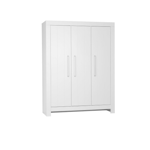 Pojemna szafa trzydrzwiowa Calmo biała z systemem cichego domyku