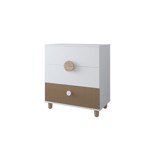 biała komoda dziecięca Cocolo z trzema szufladami