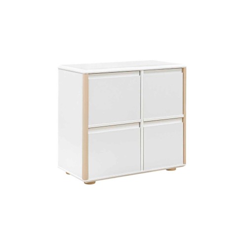 Biała komoda Funflex 4 drzwi z gładkimi frontami MDF