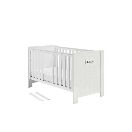 Łóżeczko dziecięce Marsylia 140x70 białe z wyjmowanymi szczebelkami