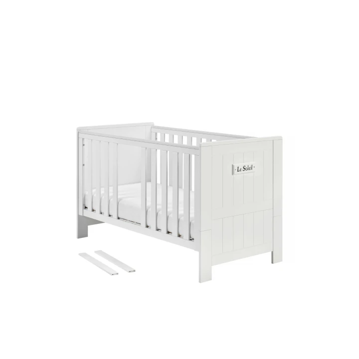 Łóżeczko dziecięce Marsylia 140x70 białe z wyjmowanymi szczebelkami