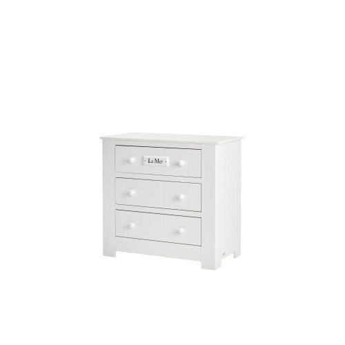 Biała komoda dziecięca Marsylia z trzema szufladami