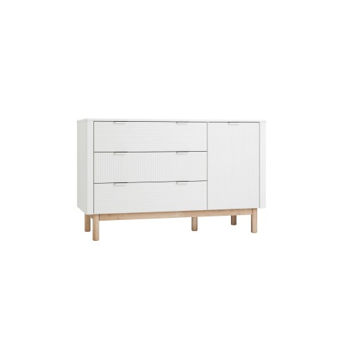 komoda Miloo 3 szuflady i 1 drzwi biała