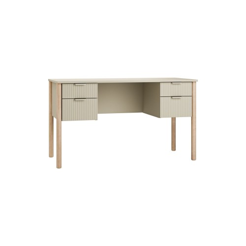 Biurko Miloo szampański z czterema szufladami