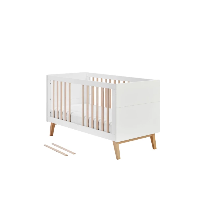 łóżeczko dziecięce Swing biały 140x70 z wyjmowanymi szczebelkami