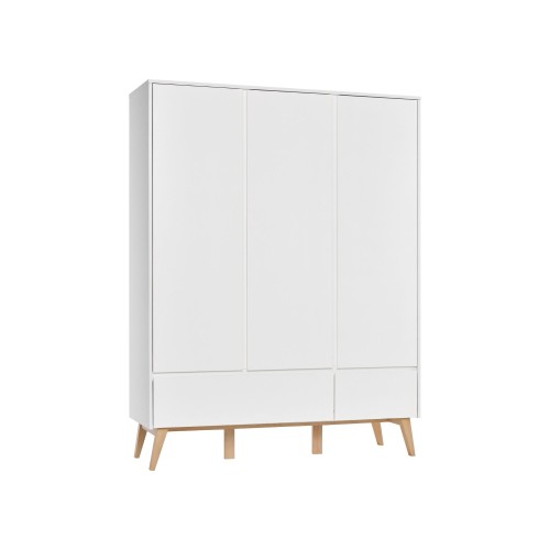 szafa Swing biały na bukowych nogach, styl skandynawski