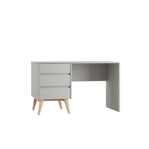 biurko Swing szary z trzema szufladami