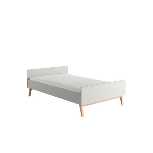 łóżko młodzieżowe Swing szary 120x200 z bukowymi nogami