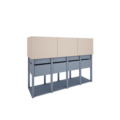 Komoda Tweens niebieska z beżowymi frontami – komoda młodzieżowa do pokoju chłopca