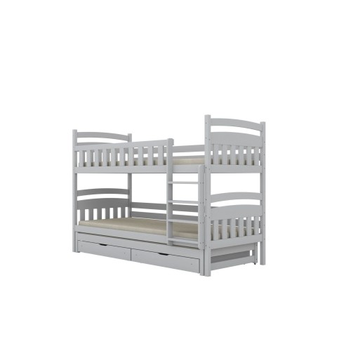 łóżko piętrowe dla dzieci z szufladami i wysuwanym łóżkiem