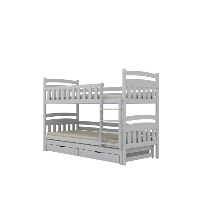 łóżko piętrowe dla dzieci z szufladami i wysuwanym łóżkiem