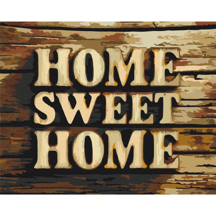 Obraz do samodzielnego malowania - Drewniane home
