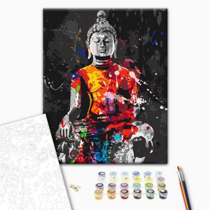 Obraz do samodzielnego malowania - Budda w kolorach