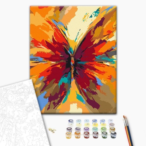 Obraz do samodzielnego malowania - Wielobarwny motyl