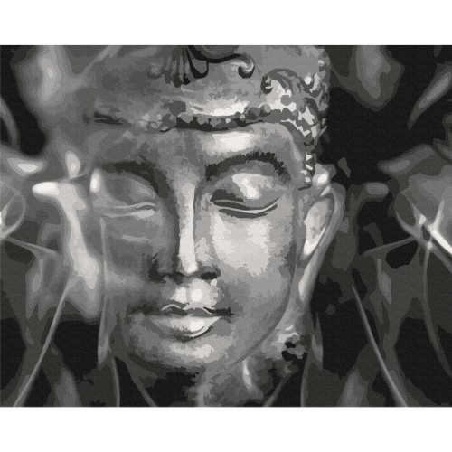 Obraz do samodzielnego malowania - Czarno-biały Budda
