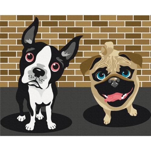 Obraz do samodzielnego malowania - Słodkie pieski