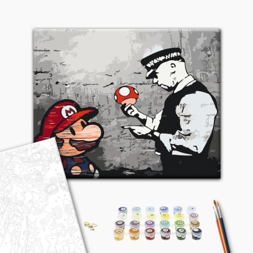 Obraz do samodzielnego malowania - Mario (Banksy)