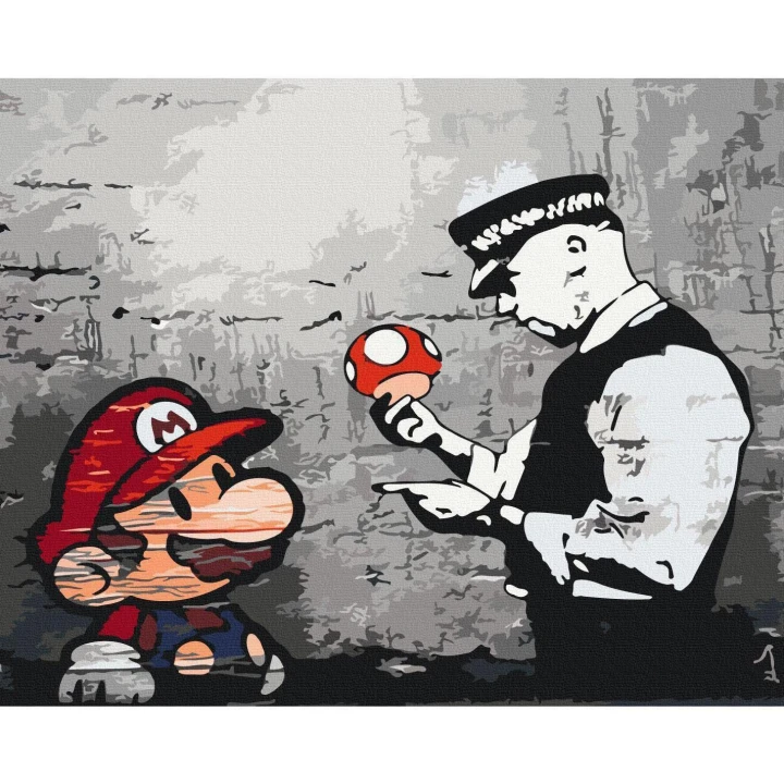 Obraz do samodzielnego malowania - Mario (Banksy)
