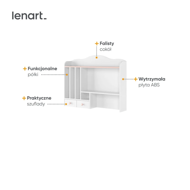 nadstawka z półkami i szufladkami Luna - najważniejsze cechy