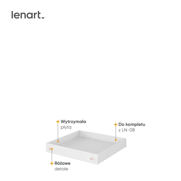 szuflada na pościel do łóżka Luna - detale