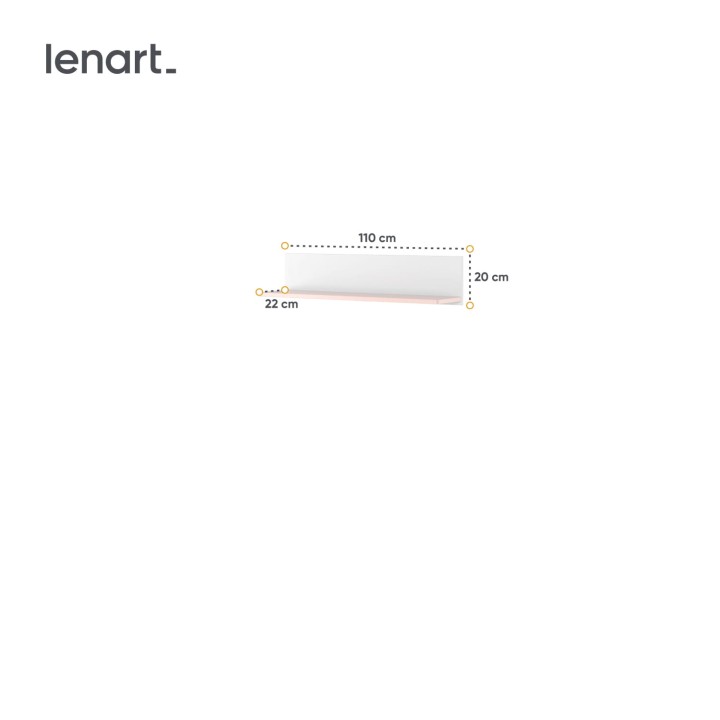 półka ścienna z kolekcji Luna - wymiary