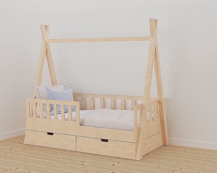 łóżko tipi z szufladami