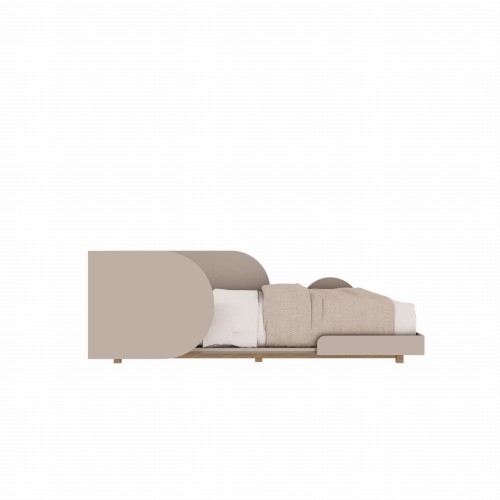 Łóżko regulowane Bloom 90×160 w kolorze kaszmir, widok z boku